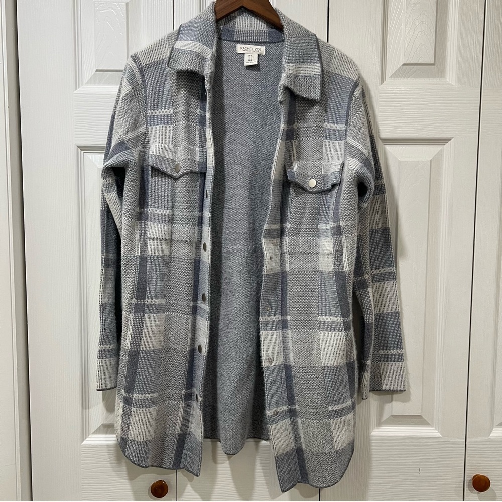 Rachel Zoe Gray Plaid Utility Jacket